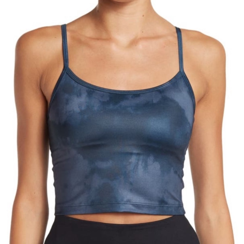 NWT Beyond Yoga Scooped Out Cropped Tank in Stellar Blue Cloud Size Small